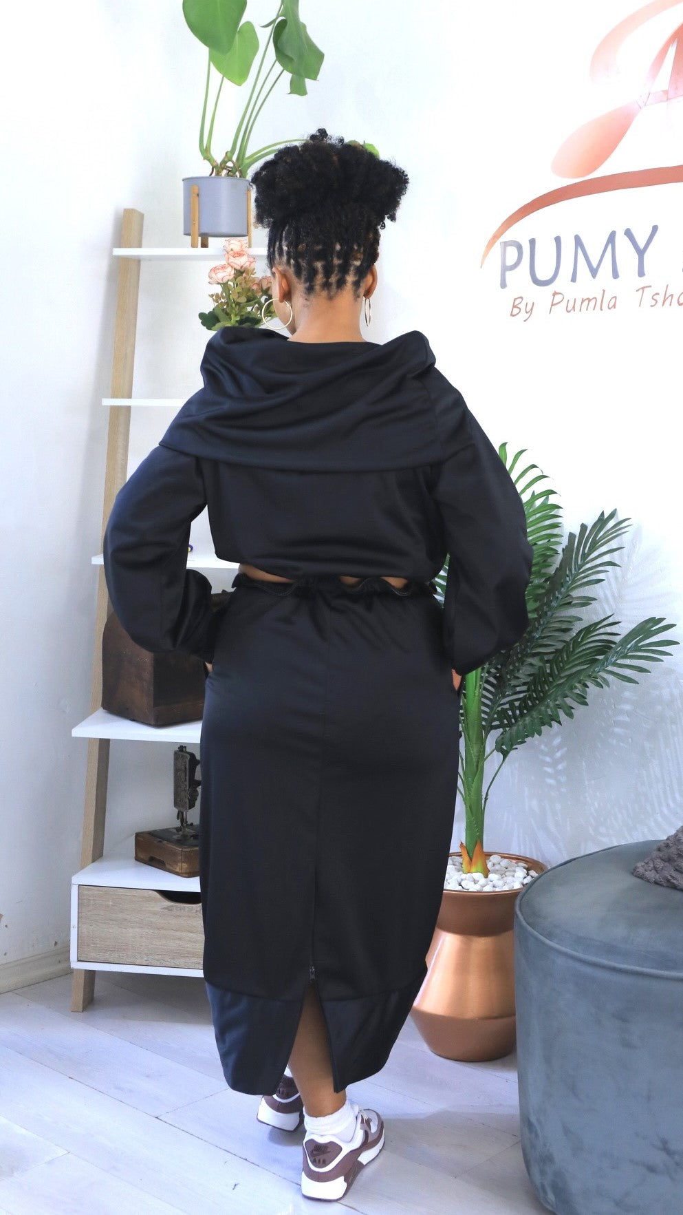 Black Tracksuit with Matching Skirt